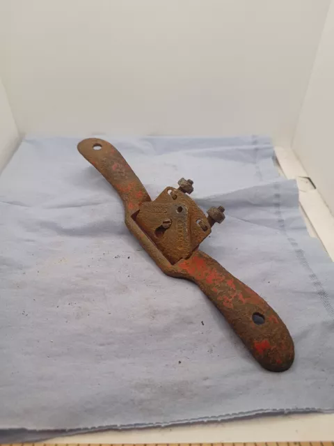Vintage Metal Body Flat Sole Spokeshave Carpentry Spoke Shave Tool A/F