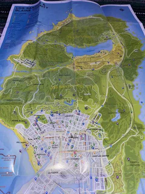 GTA GRAND THEFT AUTO 5 V LOS SANTOS XBOX 360 MAP ONLY - PERFECT!