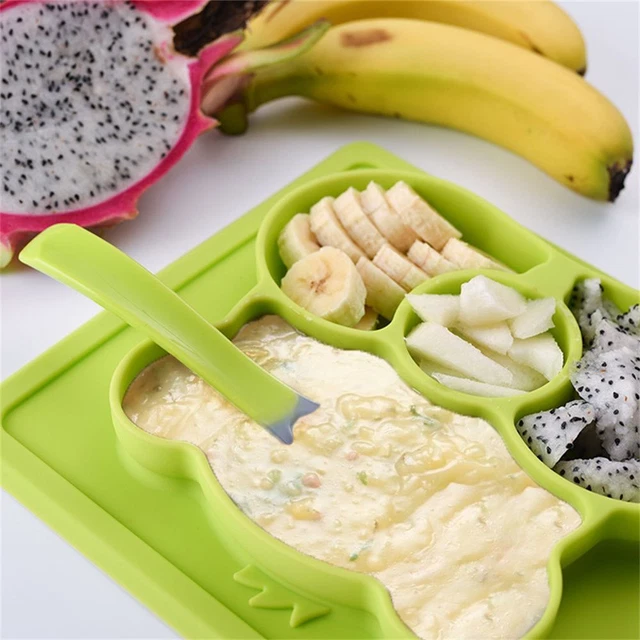 Plate Silicon Cartoon Plate Infants Supplementary Food Box Baby Feeding Bowl