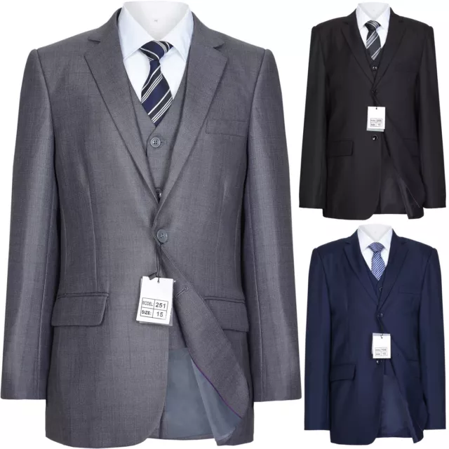 Boys Slim Fit Navy ,Grey , Black, Royal Suit 1 to 16 year RRP 59.99.