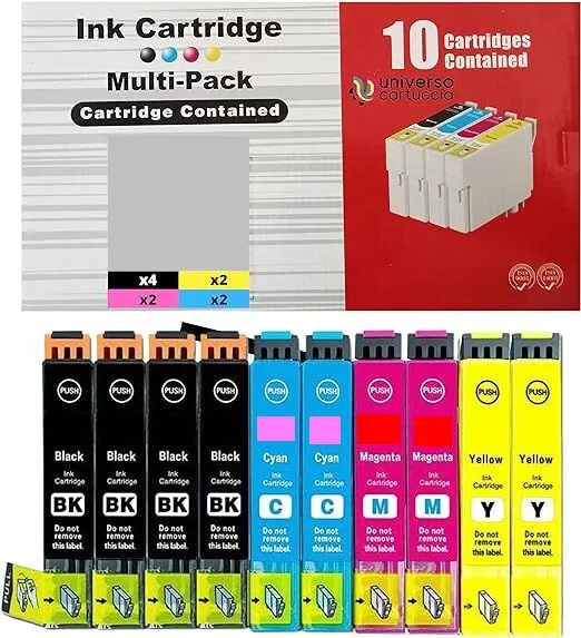 Kit 10 Cartucce 502XL Compatibili per Epson WF2860 XP5100 XP5105 WF2865