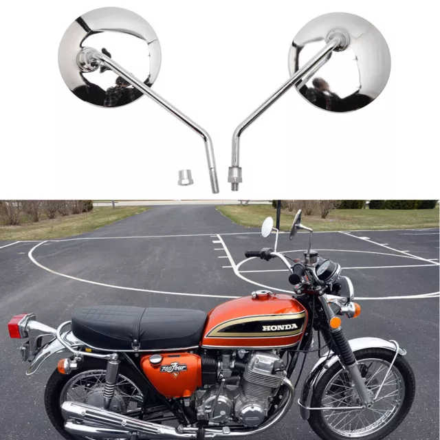 Chrome Motorcycle Rearview Mirrors For Honda CB 350 450 500 550 600 650 750 900