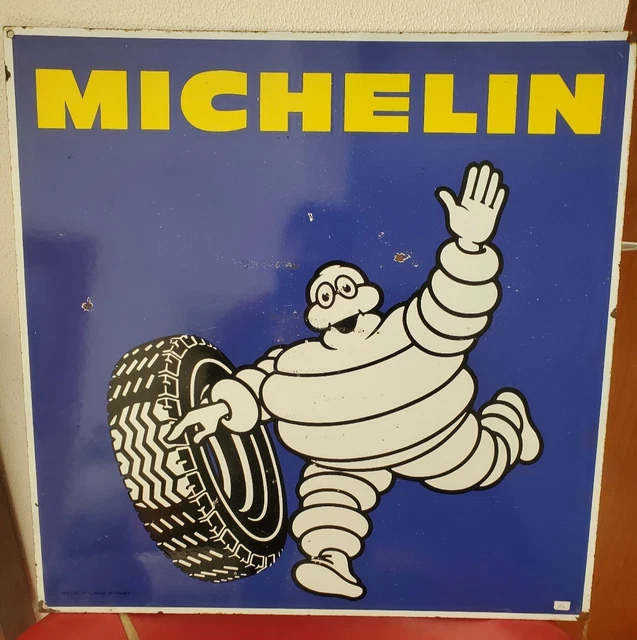 Grande Plaque émaillée Michelin 1967 – Carte Routière n989 – Vintage Bibendum - Antiquités