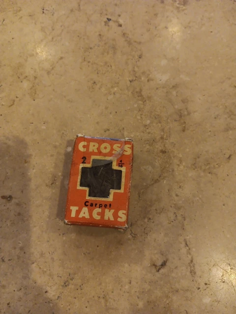 Vintage Box Red Cross Carpet Tacks 4/16