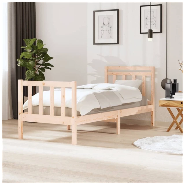 BED FRAME SOLID Wood 75x190 cm to 200 x 200 cm £115.99 - PicClick UK