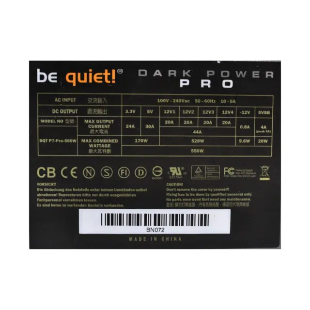 Be Quiet Dark Power Pro P7 550W (BN072) ATX Netzteil 550 Watt 80+ modular #26964