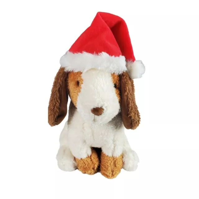 Beagle Puppy Dog Plush Santa Hat Floppy Ears Brown 11" Christmas Dollar General