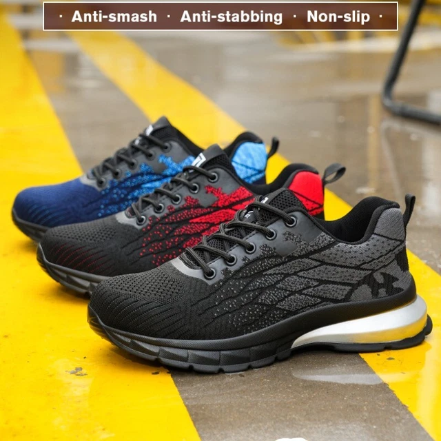MENS SAFETY SHOES Work Trainers Womens Steel Toe Cap Lightweight Hiking ...