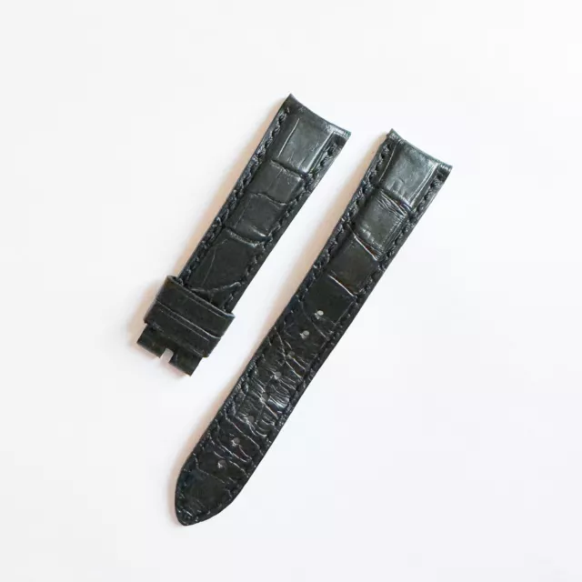 Original Vacheron Constantin Black Crocodile Leather Bracelet 18mm Curved Ends