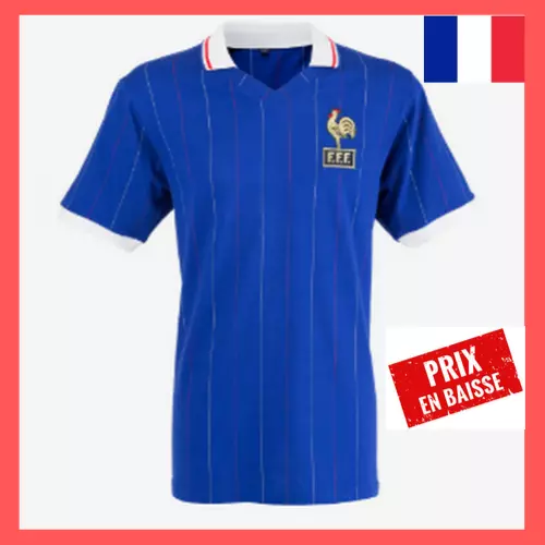 Maillot Equipe de France de Football 1982 Bleu Vintage FFF - Livraison offerte