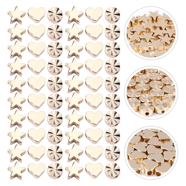 90 Pcs Shape Spacer Bead Love Mixed Metal Necklace Heart Beads