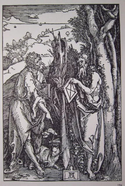 ALBRECHT DURER 1502 Saint John Baptist & Onuphrius 12x8" Vintage Art Print 196