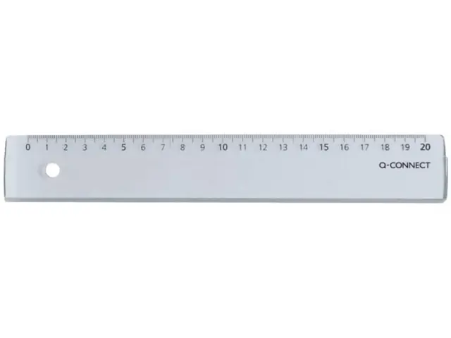 Righello Q-Connect trasparente 20 cm KF00586