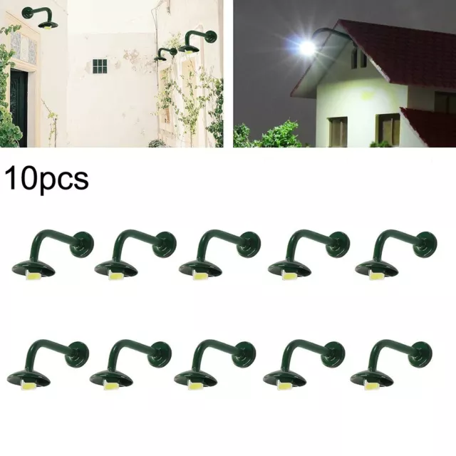 Outdoor Wall Light for HO Scale Model Railway 10pcs Set with LED Hanging Lamp