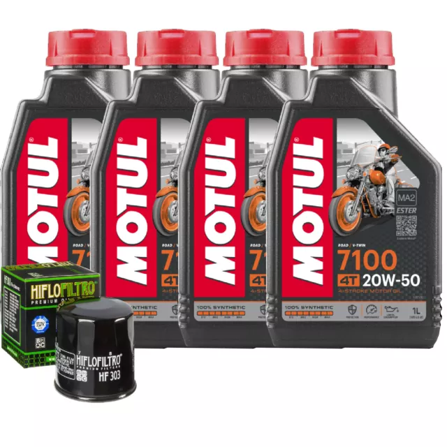 Set Service Öl Motul 7100 20W50 für Kawasaki Atv KVF400 Prairie 1999>2002