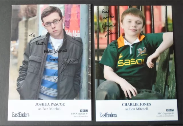 Eastenders 2 signed photos - Joshua Pascoe & Charlie Jones as Ben Mitchell
