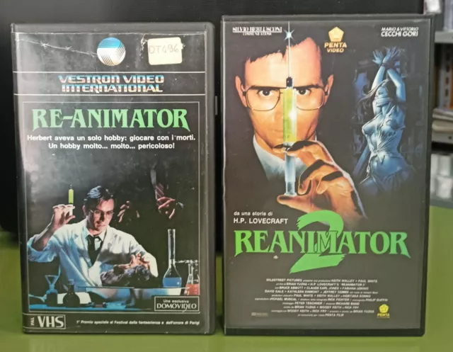 RE-ANIMATOR (1985) / RE-ANIMATOR 2 (1990) -VHS - Brian Yuzna - Ex noleggio  EUR 29,90 - PicClick IT