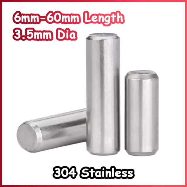 Dowel Pins Cylindrical Pin A2 Stainless Steel Solid Positioning Pin 3.5mm Dia