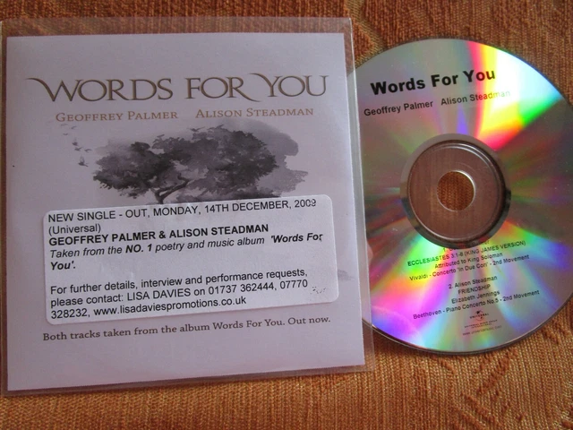 GEOFFREY PALMER, ALISON Steadman Words For You. Universal Promo CD ...