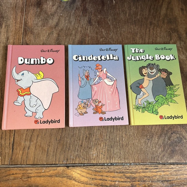 DISNEY LADYBIRD BOOKS Vintage 1988 X3 Dumbo Cinderella Jungle Book 1st ...