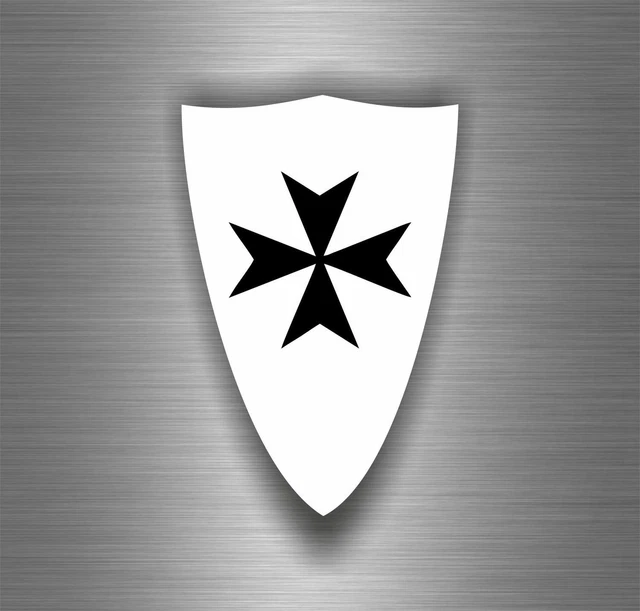 Sticker Car Biker Maltese Shield Airsoft Decal Crusader Cross Templar Knights O