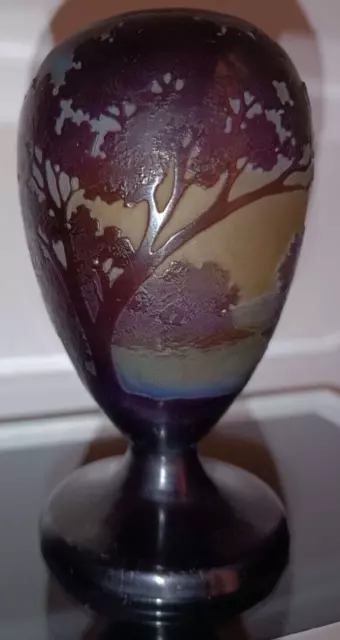 French Vase Cameo Glass Authentic Signed Emile Galle 19th