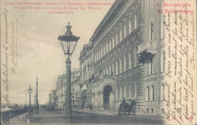 RUSSIA Saint Petersbourg Aleksandrowitch palace 1904 litho PC