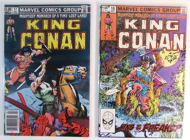 King Conan Lot of 2 #17,18 Marvel Comics (1983) VF 1st Print Comic Books