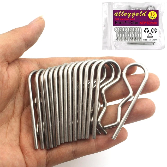 Alloygold Heavy-Duty Hitch Pins and R Clips Set for Trailers and Tractors 15 Pcs