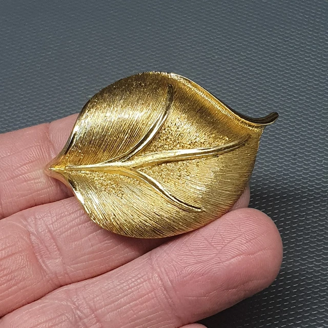 Broche Vintage Orena Paris Art Déco - Cristaux Et émail, Couleur Or - Bijou Fantaisie Femme état Impeccable