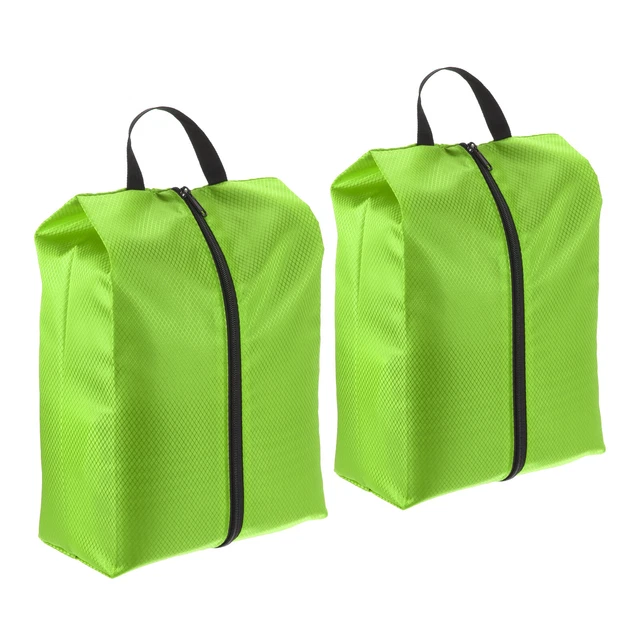 2 pz borse per scarpe da viaggio, borsa per scarpe portatile con cerniera da viaggio, verde