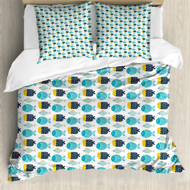 POISSON HOUSSE DE Couette Cartoon style échelle motifs EUR 68,99