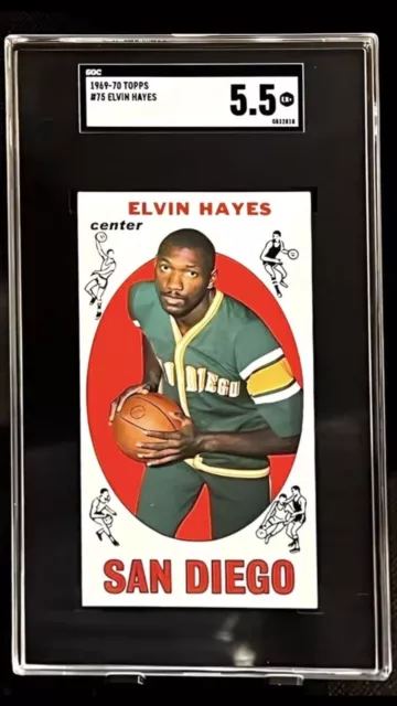 1969-70 Topps #75 Elvin Hayes RC San Diego Rockets HOF SGC 5.5 EX+