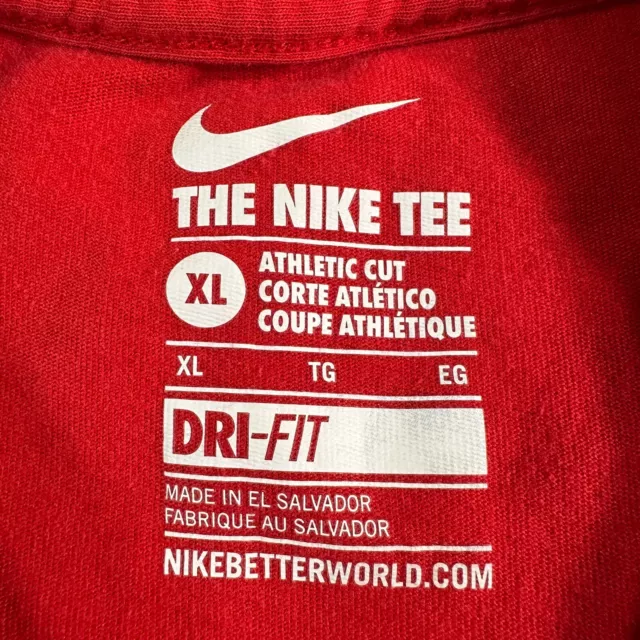 Nike Dri Fit Buckets Never Stop Swoosh Basketball Red T-Shirt XL Mens 2