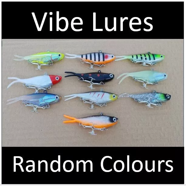 **RANDOM COLOURS** Vibe Soft Plastics Fishing Lures 95mm 20g Mullet Barra