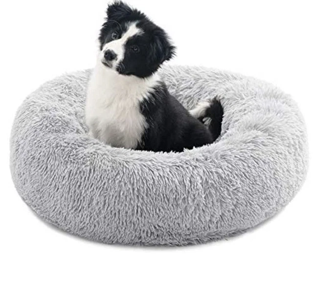 Calming Dog Bed for Small Dogs & Large Cat, Anti Anxiety Donut Cat Bed