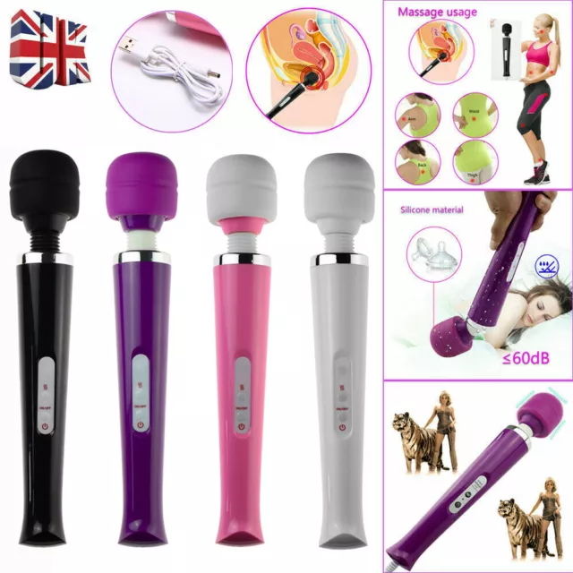 Magic Wand Body Massager Powerful 30 Speed 10 Vibration Modes USB Rechargeable