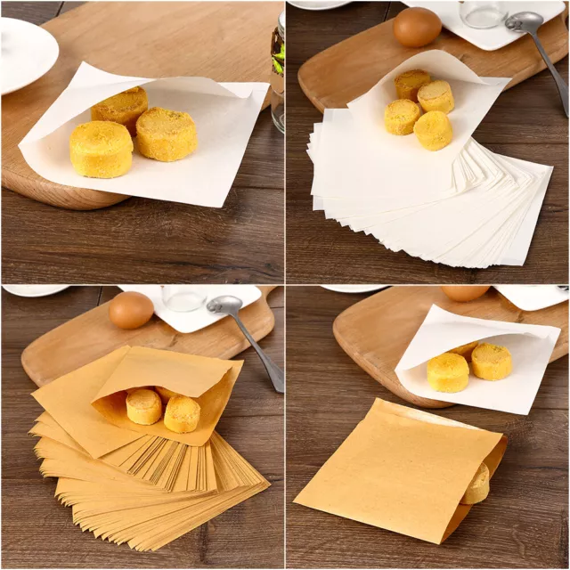 Bag Bakery Kraft Oilproof Paper Bread Packing Donut Wrapping Solid Color
