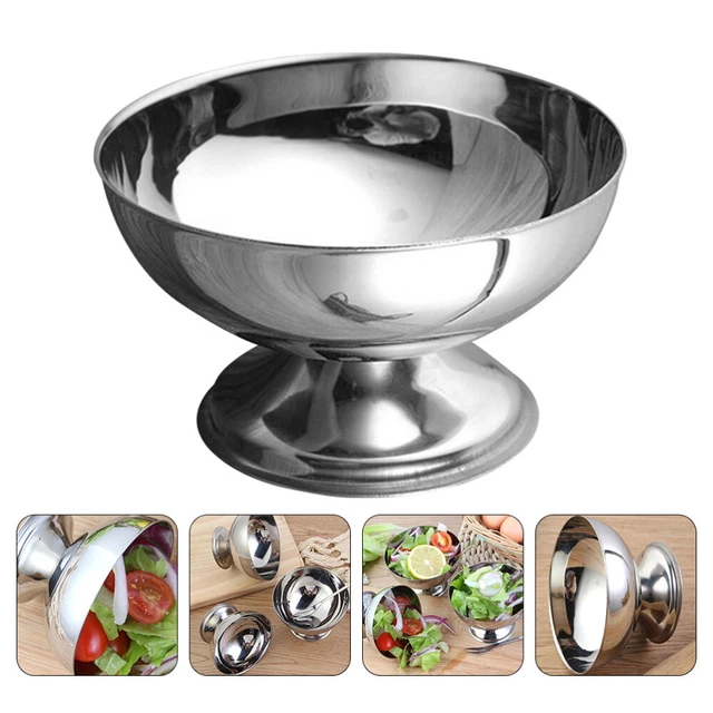 Tazza da dessert in acciaio inox bicchieri da matrimonio piedi ciotola tripla tazze gelato