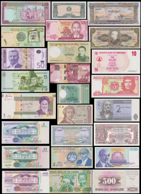 Dwp - 500 Banconote Differenti Mondiali Tutte Fds (Unc) A Corso Legale + Omaggio