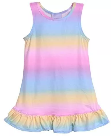 Flap Happy Girls' A-line Dress Rainbow Ombre Size 12 Months