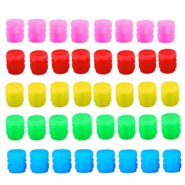 50 Nachtleuchtende Ventilkappen - Universell Für Auto & Fahrrad Reifen