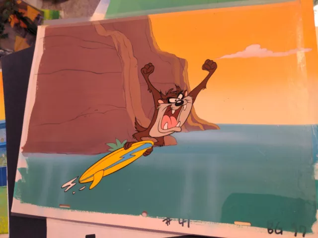 Tasmanian devil animation cel TAZ vintage cartoons Warner Bros. Looney toons HT