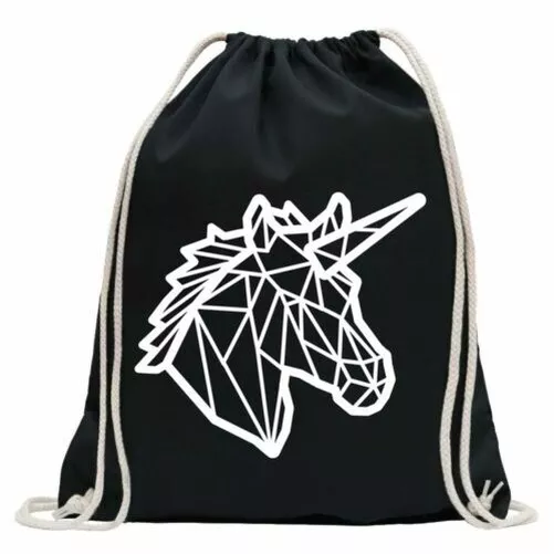 Polygone Licorne Head Sac de Sport Fun Sac à Dos Sport Sac Gymsack Ziehgurt