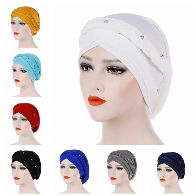 Frauen Soft Head Schal Turban Head Wrap Hat Muslim Hijab Braid Cancer Chemo Cap