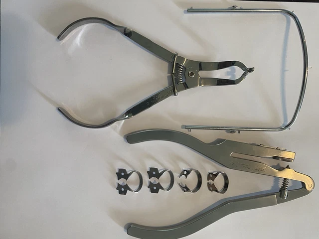 Rubber Dam Set: Punch, Frames, Clamps, and Rings (W2A, W8A, Hu-Friedy 7)