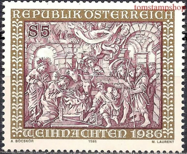 Austria 1986 Christmas Nativity Wood Carving Art Abbey Religion 1v MNH