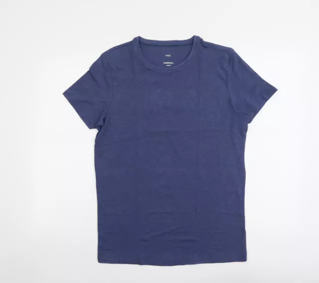 Camiseta para hombre Marks and Spencer azul acrílico talla M cuello redondo