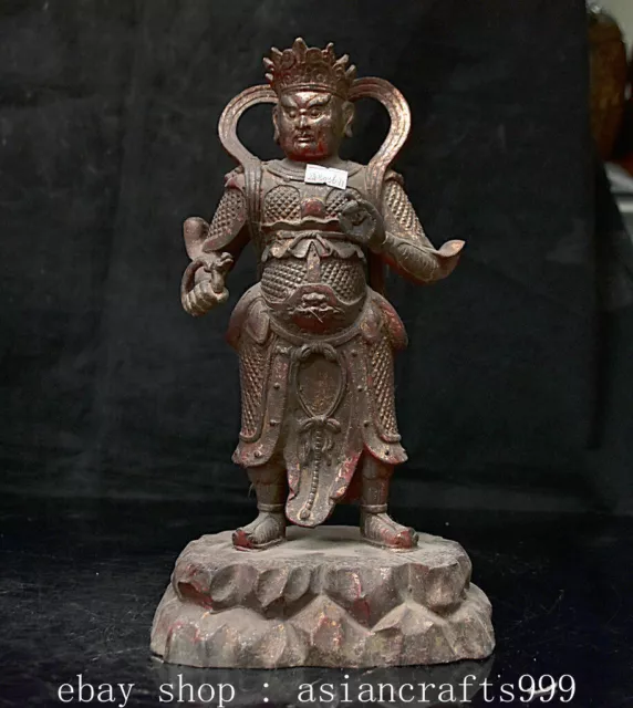12.8" Alte Chinesische Bronze Himmlische Könige unsterblich Statue Skulptur