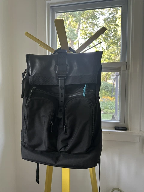 TUMI Alpha Bravo London Roll Top Backpack Ballistic Nylon Black